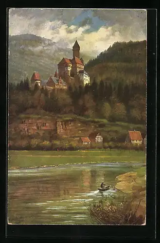 Künstler-AK Zwingenberg am Neckar, Schloss Zwingenberg