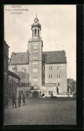 AK Darmstadt, Grossherzogliches Residenzschloss, Glockenspiel