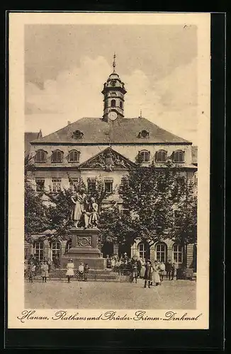AK Hanau, Rathaus und Brüder-Grimm-Denkmal