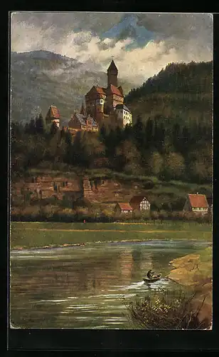 Künstler-AK Zwingenberg am Neckar, Schloss Zwingenberg