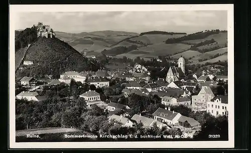 AK Kirchschlag i. d. buckligen Welt, Teilansicht mit Ruine