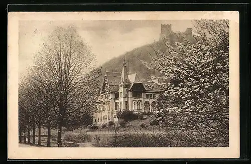 AK Baden, Villa Erzherzog Eugen und Ruine Rauhenegg