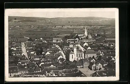 AK Pulkau, Teilansicht mit Kirche, Fliegeraufnahme