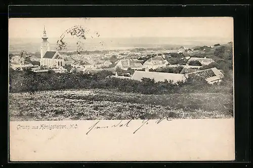 AK Königstetten, Teilansicht mit Kirche