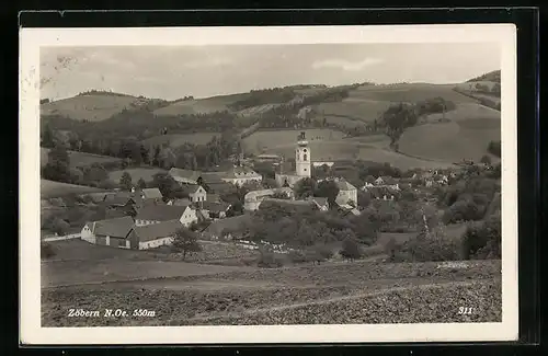 AK Zöbern, Panorama mit Kirche