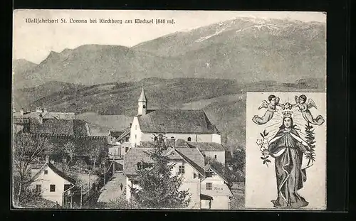 AK St. Corona b. Kirchberg, Ortspartie mit Kirche