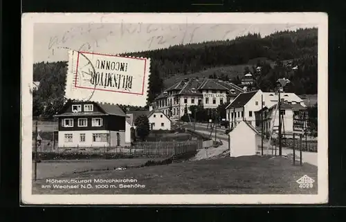 AK Mönichkirchen a. Wechsel, Strassenpartie mit Hotel Lang