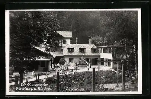 AK Kirchberg a. Wechsel, Hotel Erholungsheim mit Brunnen