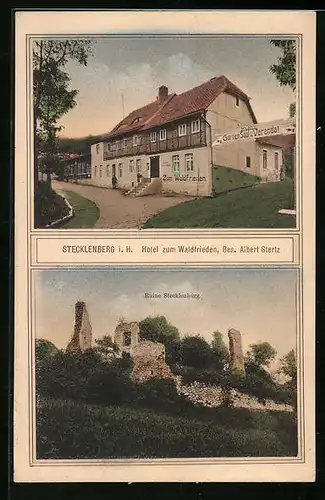 AK Stecklenberg i. H., Hotel zum Waldfrieden