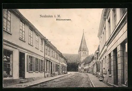 AK Neukalen i. M., Einblick in die Mühlenstrasse