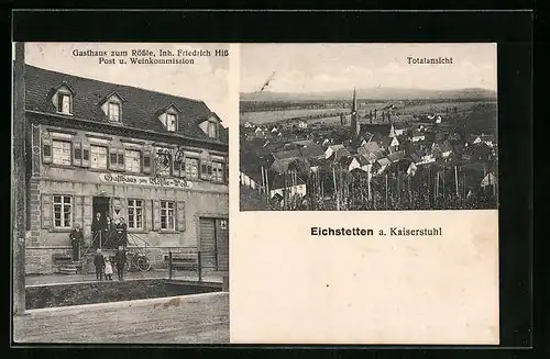 AK Eichstetten /Kaiserstuhl, Gasthaus zum Rössle, Post und Weinkommision, Totalansicht