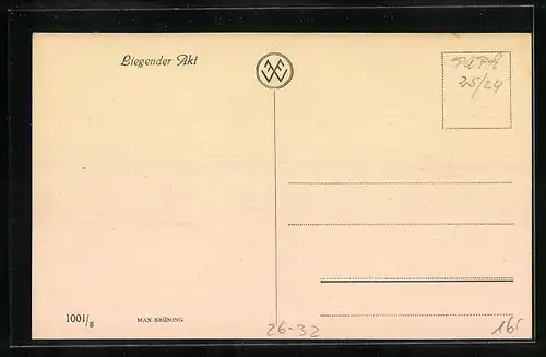 Künstler-AK Max Brüning: Liegender Akt