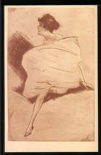 Künstler-AK Max Brüning: Dame vom Ballett