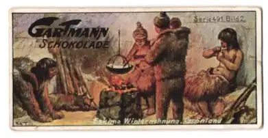 Sammelbild Gartmann Schokolade, Eskimo Winterwohnung in Grönland
