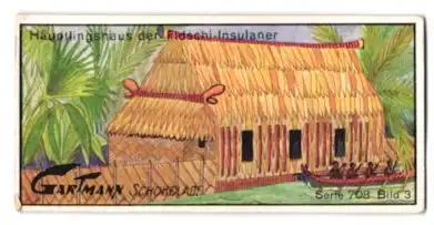 Sammelbild Gartmann Schokolade, Häuptlingshaus der Fidschi-Insulaner