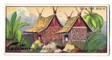 Sammelbild Gartmann Schokolade, Wohnhäuser auf Java
