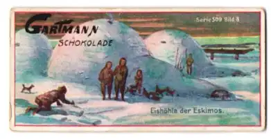 Sammelbild Gartmann Schokolade, Eishöhle der Eskimos