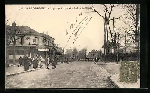 AK Saint-Maur, Le Parc-Le passage à niveau et le boulevard national