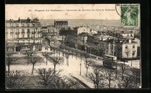 AK Le Perreux, Panorama du Quartier du Pont de Mulhouse