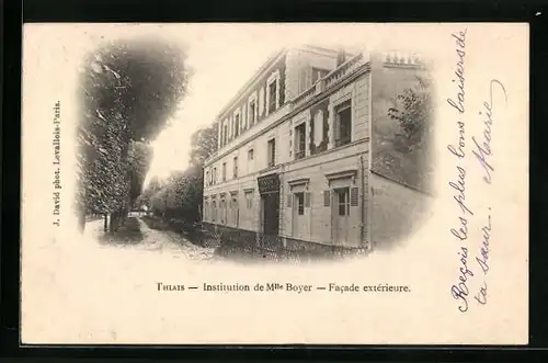 AK Thiais, Institution de Mlle Boyer-Facade extèrieure
