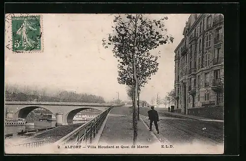 AK Alfort, Villa Houdard et Quai de Marne
