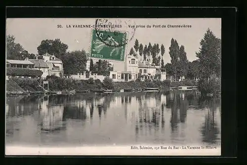 AK La Varenne-Chennevieres, Vue prise du Pont de Chennevières