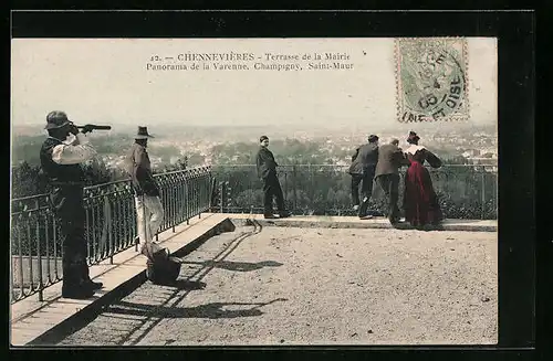 AK Chennevières, Terrasse de la Mairie, Panorama de la Varenne, Champigny, Saint-Maur