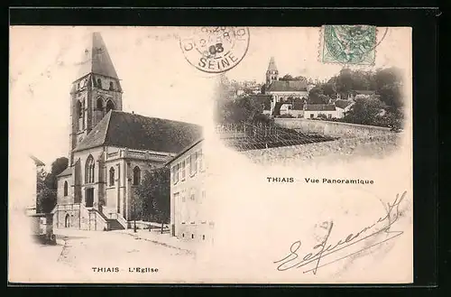 AK Thiais, L`Eglise, vue Panoramique