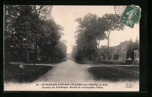 AK Plessis-Trevise-Villiers-sur-Marne, Avenue du Val-Roger, Bordè de ravissantes Villas