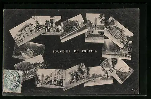 AK Crèteil, Zwölf Ansichten aus dem Ort