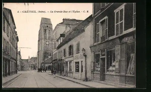 AK Crèteil, La Grande-Rue et l`Èglise