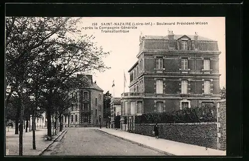 AK Saint-Nazaire, Boulevard Prèsident-Wilson pres la Compagnie Gènèrale Transatlantique