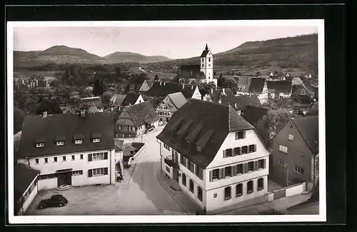 AK Mössingen, Rathaus aus der Vogelschau