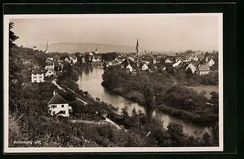 AK Rottenburg am Neckar, Gesamtansicht aus der Vogelschau