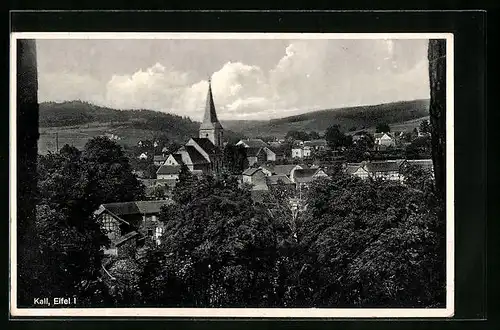 AK Kall i.d. Eifel, Ortsansicht aus der Vogelschau