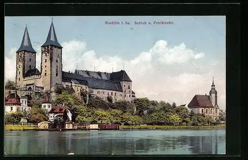 AK Rochlitz i. Sa., Schloss und Petrikirche