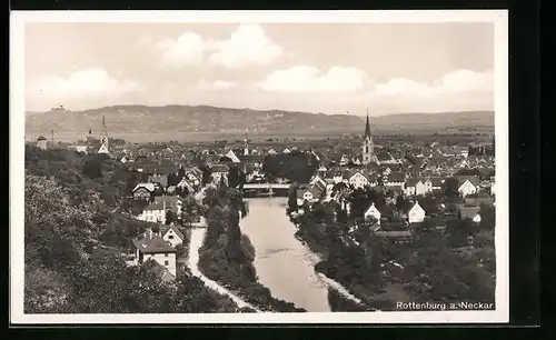 AK Rottenburg a. Neckar, Totalansicht aus der Vogelschau