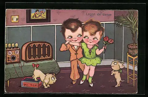 Künstler-AK Margret Boriss unsign.: Junges Paar beim Tanz