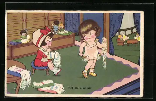 Künstler-AK Margret Boriss unsign.: Net als mammie