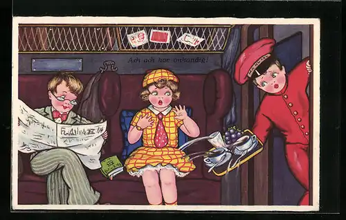 Künstler-AK Margret Boriss unsign.: Ach ach hoe onhandig !