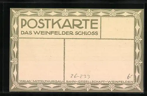 Künstler-AK Ernst E. Schlatter: Das Weinfelder Schloss