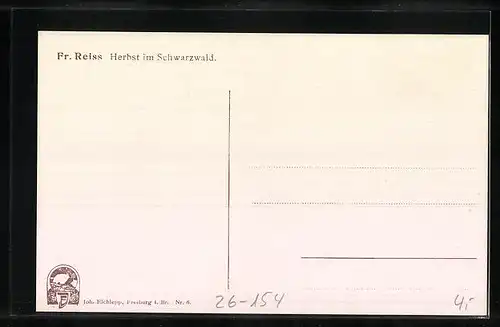Künstler-AK Fritz Reiss: Herbst im Schwarzwald