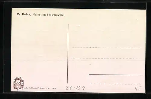 Künstler-AK Fritz Reiss: Herbst im Schwarzwald