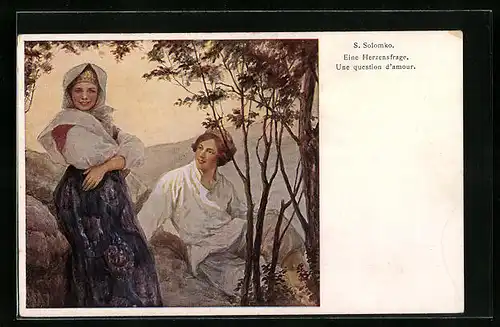 Künstler-AK S. Solomko: Eine Herzensfrage