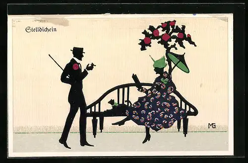 Künstler-AK Marte Graf: Junges Paar beim Stelldichein