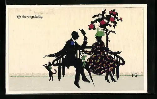 Künstler-AK Marte Graf: Mann gegenüber Ausgewählter eroberungslustig