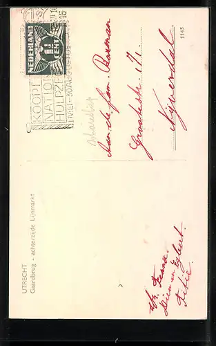 AK Utrecht, Gaardbrug, achterzijde Lijnmarkt