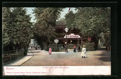 AK Baarn, Amalia Hotel hoek Nieuwstraat