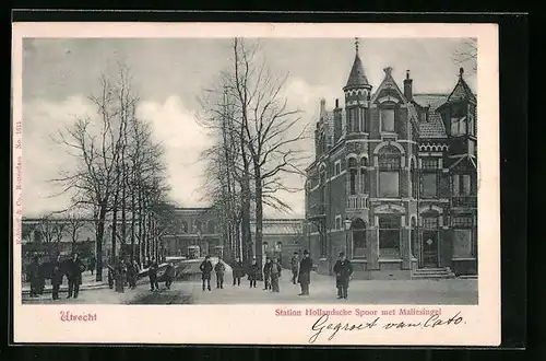 AK Utrecht, Station Hollandsche Spoor met Maliesingel