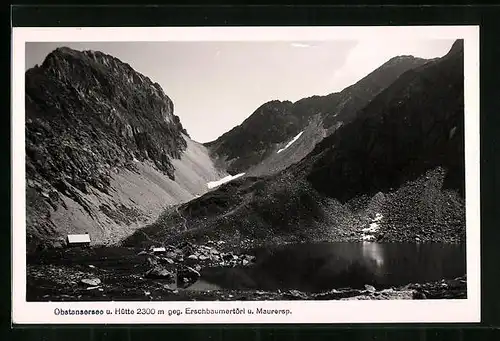 AK Hütte am Obstansersee, Berghütte gegen Erschbaumertörl und Maurersp.